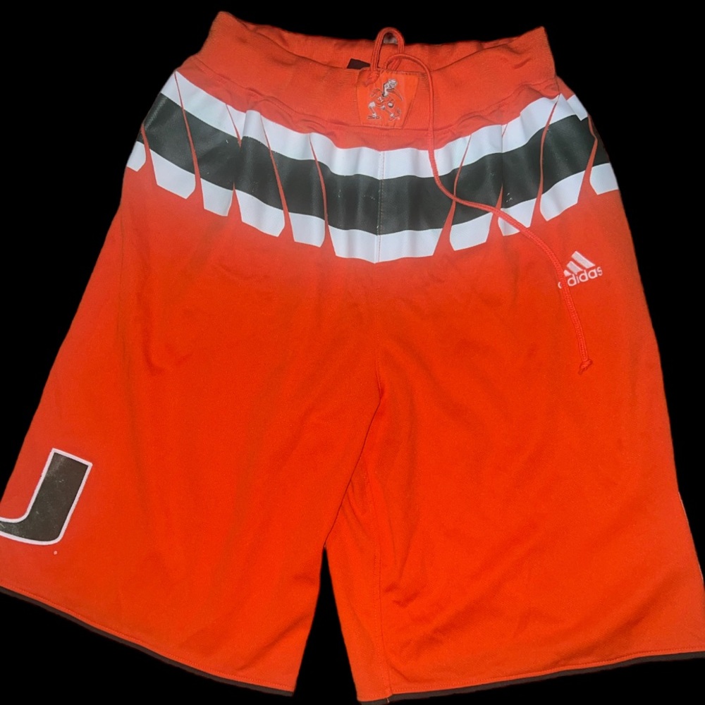 Sold❌Adidas Miami hurricanes Primary Logo shorts | Size: L | Color: Orange